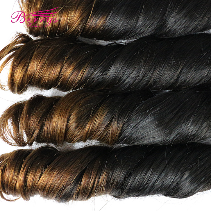 Spring Curly Brazilian Virgin Hair(14 inches to 24 inches Two Colored (1B #27) Human Hair Beautiful Queen Hair Products