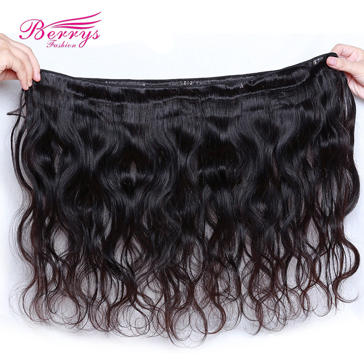 Berrys Fashion Hair Indian Body Wave Unprocessed Human Hair 3 Bundles with 1pc 4X4 Lace  Closure