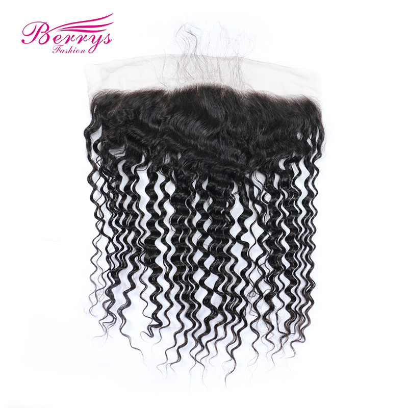 1pc 13x4 Deep Wave/Curly Lace Frontal Free Part Bleached Knots 100% Virgin Human Hair