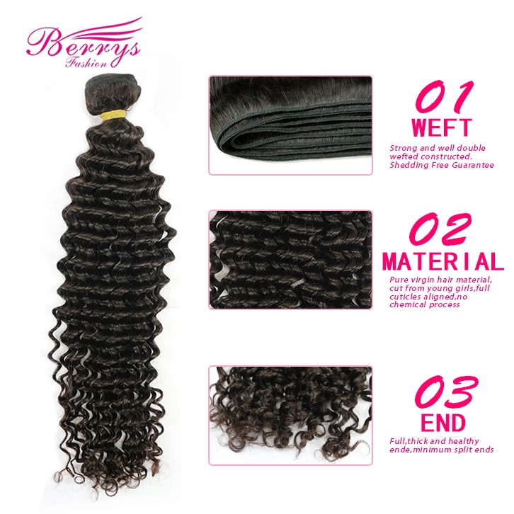 Sliver Band 5pcs/lot Brazilian Deep Wave/Curly Virgin Human Hair Peerless Beautiful  Queen Hair Products