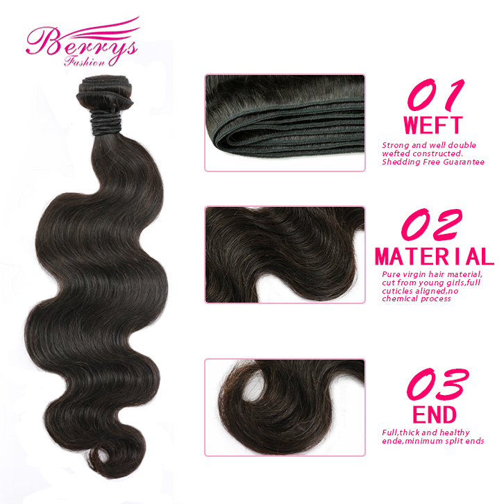 Beautiful Queen Hair Products 5pcs/lot Sliver Band Peruvian Body Wave Virgin Unprocessed Human Hair