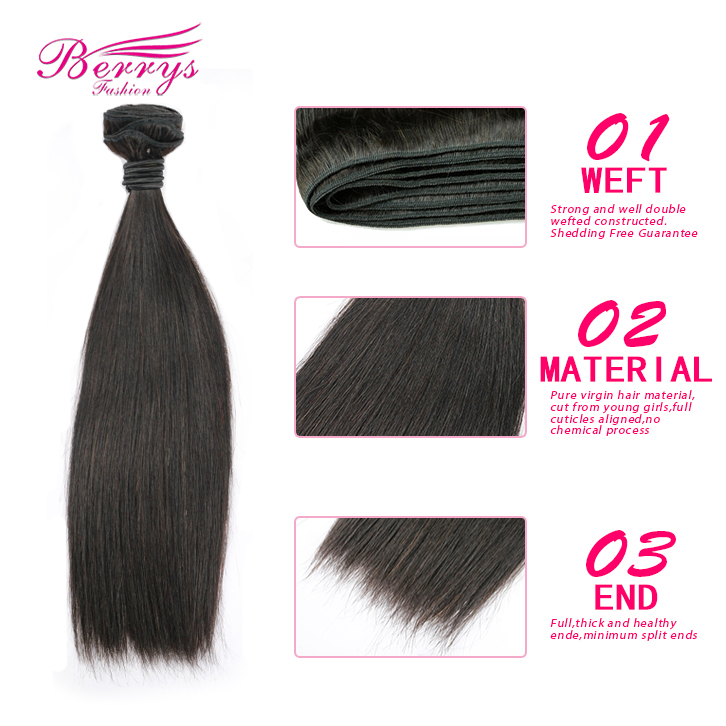 Beautiful Queen Hair Products 5pcs/lot Seliver Band Peruvian Straight Virgin Unprocessed Human Hair