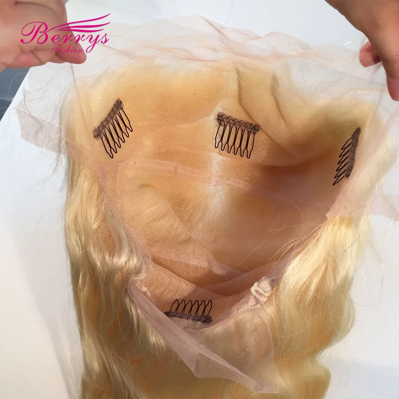 150% Density Berrys Fashion Hair  Body Wave 613# Blonde Full Lace Wig Transparent Lace with Bleached Knots