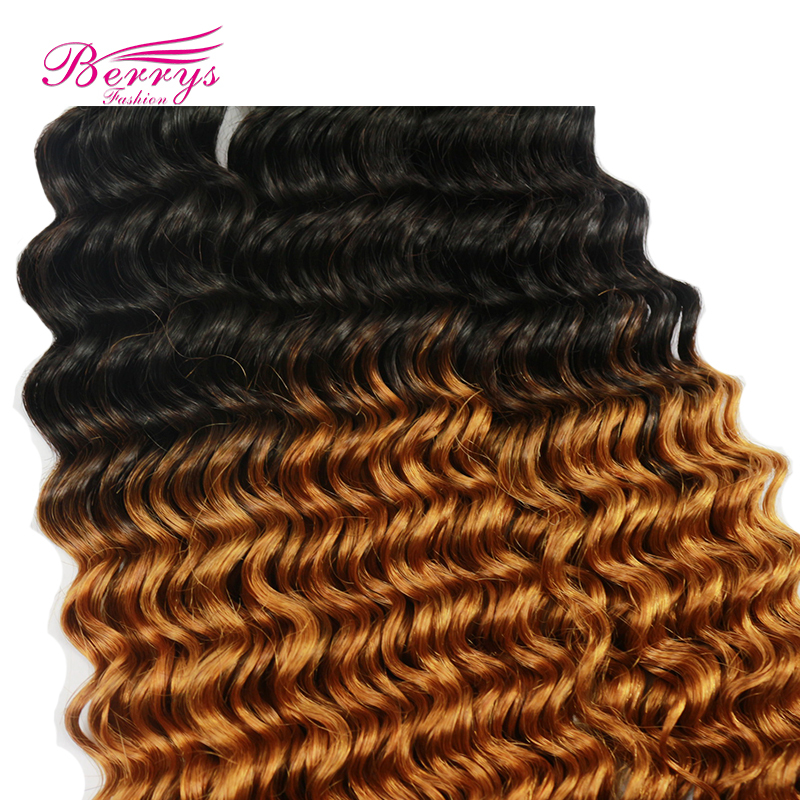 New Arrival 100% Virgin Human Hair 1B/27# Ombre 3pcs/lot Deep Wave Dyed from 100% Virgin Human Hair Extension