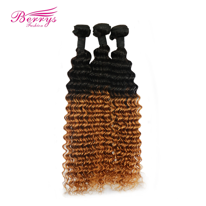 New Arrival 100% Virgin Human Hair 1B/27# Ombre 3pcs/lot Deep Wave Dyed from 100% Virgin Human Hair Extension