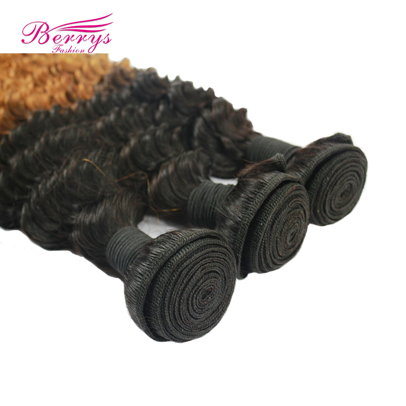 New Arrival 100% Virgin Human Hair 1B/27# Ombre 3pcs/lot Deep Wave Dyed from 100% Virgin Human Hair Extension