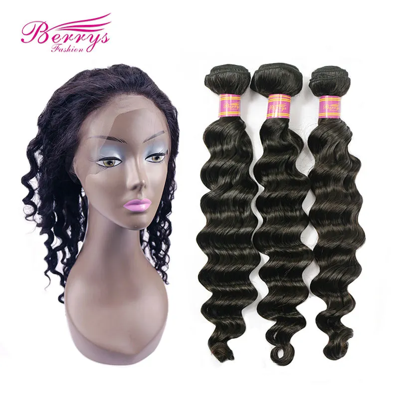 Peruvian Virgin Hair Loose Wave with 360 Frontal 3pcs bundle with 1pcs frontal 22*4&amp; Unprocessed