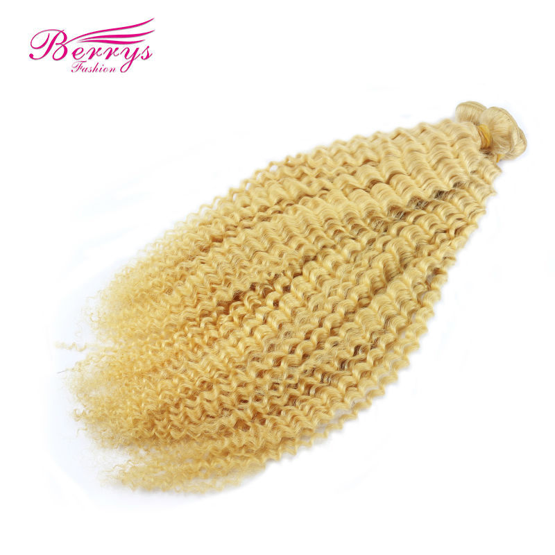 European Virgin Deep Wave Blonde Human Hair Weave 3pcs lot Deep Curly hair Bundles