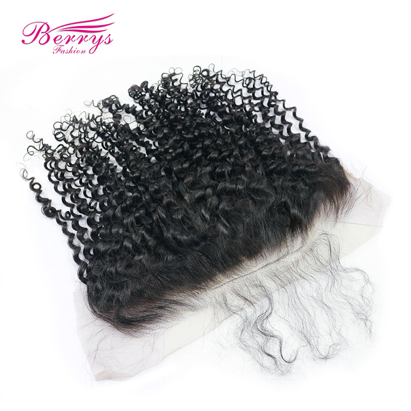 13*6 Lace frontal with Brazilian Virgin kinky curly 3pcs Hair, tight curl Hair Extensions TOP Qualit