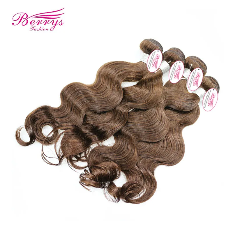 Malaysian Body Wave Virgin Hair 3pcs/lot (12&quot;-28&quot;) Color #4 New Arrived Light Brown Malaysian Human