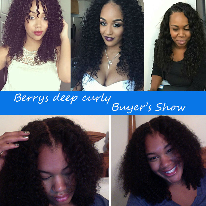 Yellow Band Virgin Human Hair Products 3Pcs  Kinky Curly Hair Berrysfashion