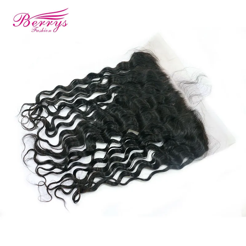 Big Deep Wave 13*6 Lace Frontal 100% Virgin Human Hair with Bleached Knots and Natural Hairline Berrys Fashion