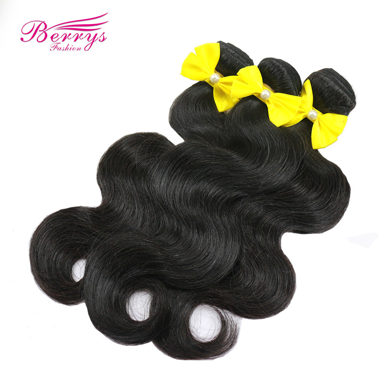 Sliver Band Remy Hair Body Wave 3pcs/lot 10in-28in natural color thick and soft Berrysfashion Hair Products