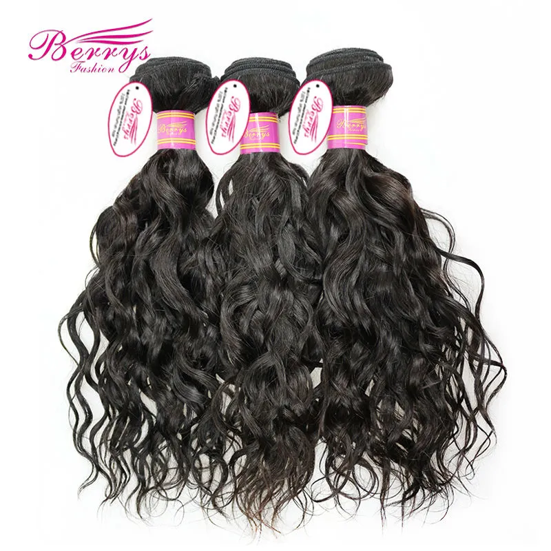 100% Yellow Band Virgin Human Hair Water Wave 3 Bundles / pcs 100% Unprocessed Hair Free Shipping Berrys Fashion Hair