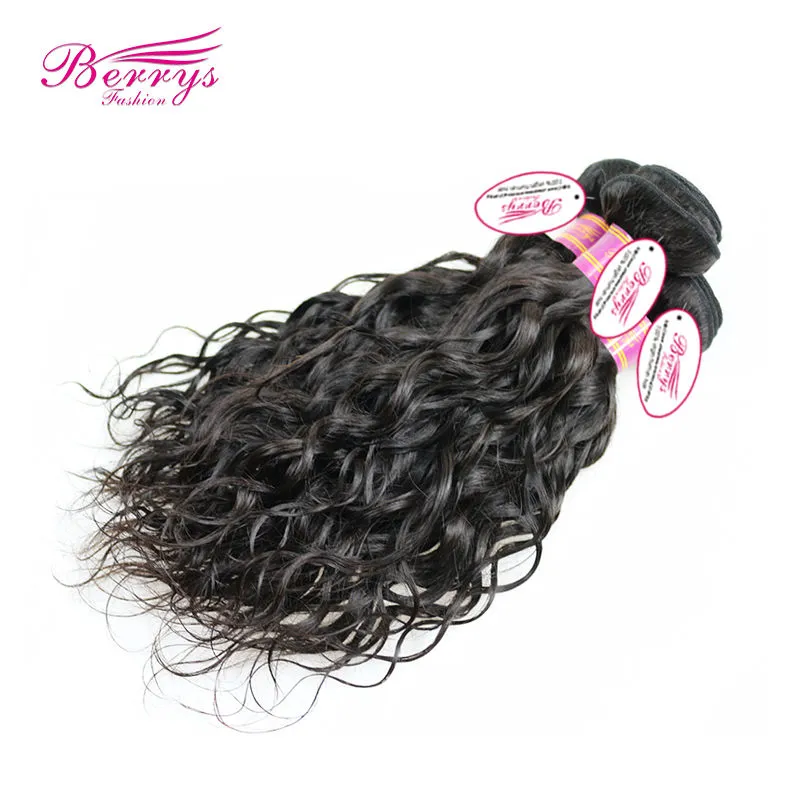 100% Yellow Band Virgin Human Hair Water Wave 3 Bundles / pcs 100% Unprocessed Hair Free Shipping Berrys Fashion Hair