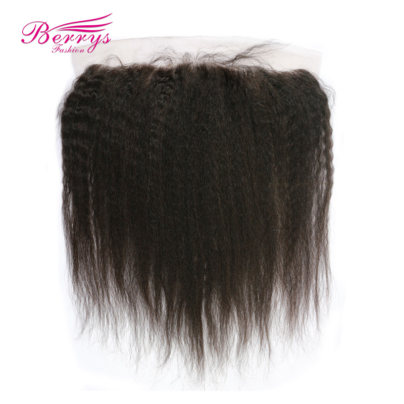 Brazilian kinky straight lace frontal 13*4 human hair lace frontal bleached knots, Brazilian Human Hair