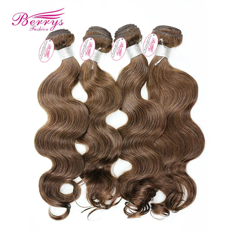 Malaysian Body Wave Virgin Hair 3pcs/lot (12&quot;-28&quot;) Color #4 New Arrived Light Brown Malaysian Human