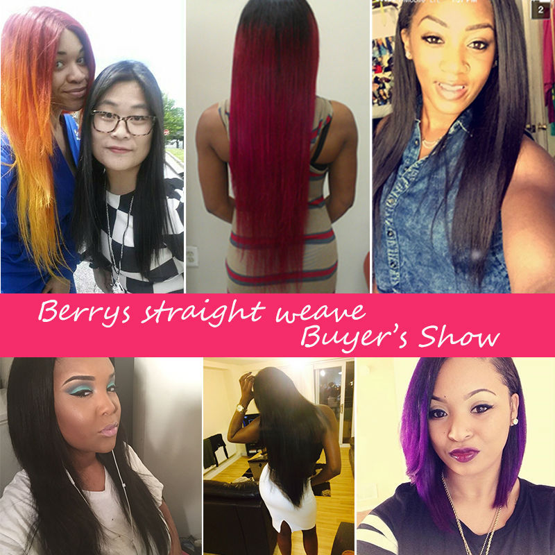 Berrys Fashion Pergin Hair 4 pcs Bunduvian Straight 100% Virle With 1pcs Free Part Closure