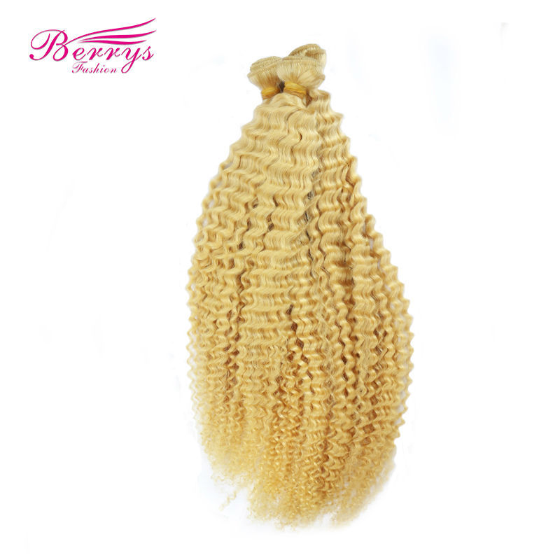 European Virgin Deep Wave Blonde Human Hair Weave 3pcs lot Deep Curly hair Bundles