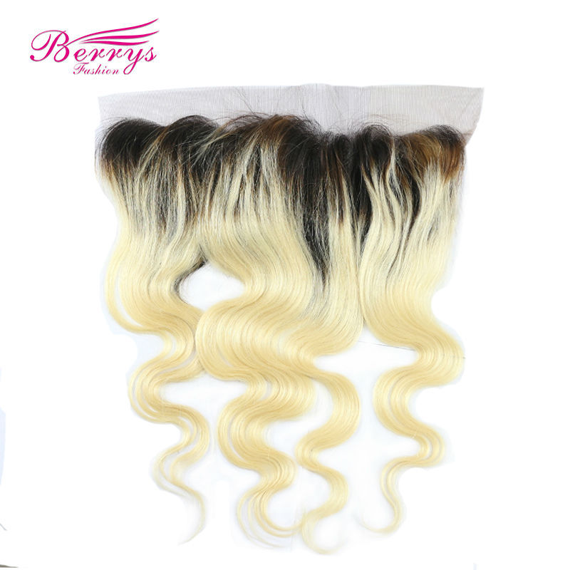 13*4 1b 613 frontal 100% Virgin hair 1b roots/613 # body wave with bleached knots can be Dyed and Bleached