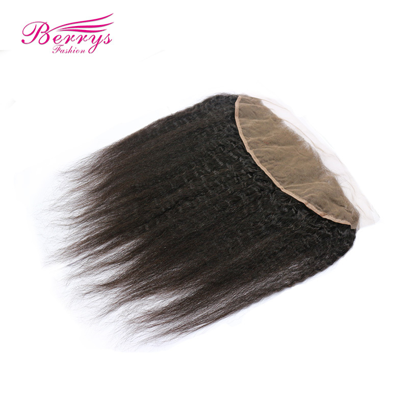 Brazilian kinky straight lace frontal 13*4 human hair lace frontal bleached knots, Brazilian Human Hair