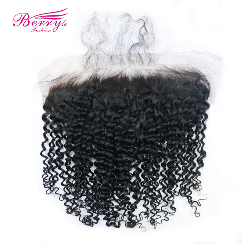 13*6 Lace frontal with Brazilian Virgin kinky curly 3pcs Hair, tight curl Hair Extensions TOP Qualit