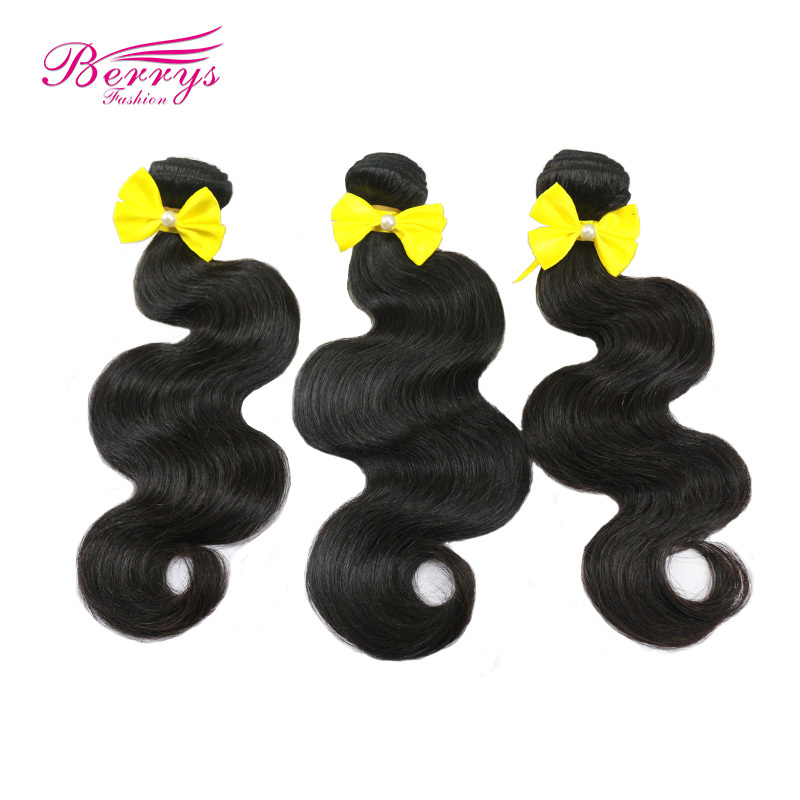 Sliver Band Remy Hair Body Wave 3pcs/lot 10in-28in natural color thick and soft Berrysfashion Hair Products