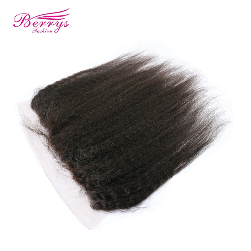 Brazilian kinky straight lace frontal 13*4 human hair lace frontal bleached knots, Brazilian Human Hair