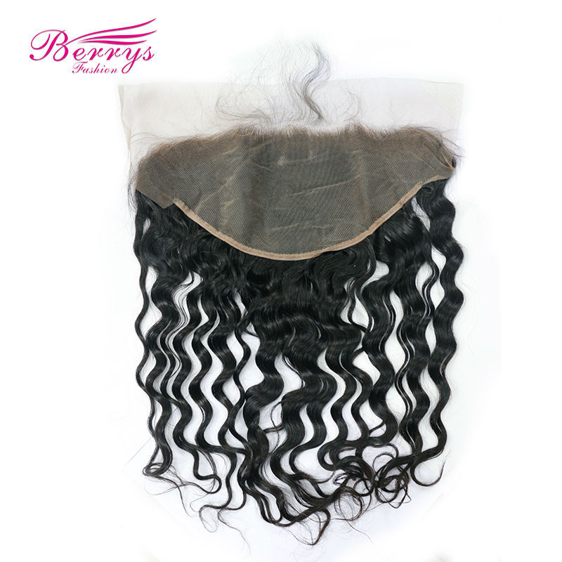 Big Deep Wave 13*6 Lace Frontal 100% Virgin Human Hair with Bleached Knots and Natural Hairline Berrys Fashion