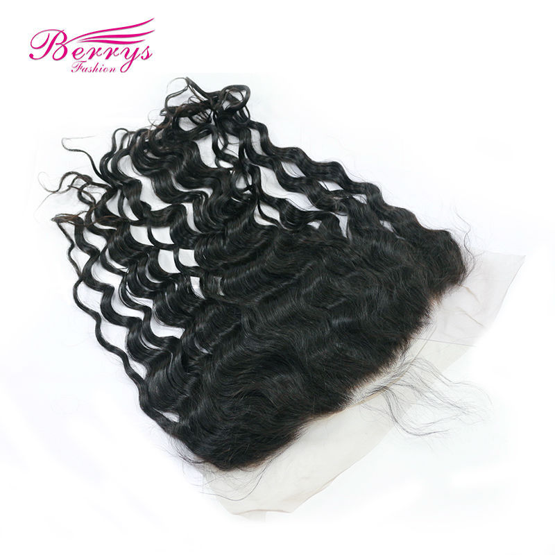 Big Deep Wave 13*6 Lace Frontal 100% Virgin Human Hair with Bleached Knots and Natural Hairline Berrys Fashion