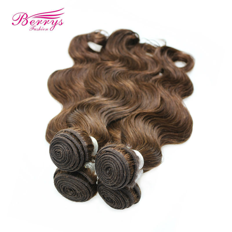 Malaysian Body Wave Virgin Hair 3pcs/lot (12"-28") Color #4 New Arrived Light Brown Malaysian Human