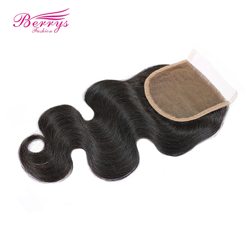 7A brazilian body wave closure Brazilian Lace Closure Bleached Knots Closures Free Part Virgin Human Hair Closure Berrys Fashion