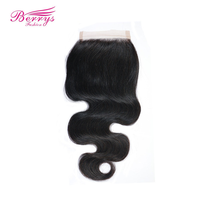 7A brazilian body wave closure Brazilian Lace Closure Bleached Knots Closures Free Part Virgin Human Hair Closure Berrys Fashion
