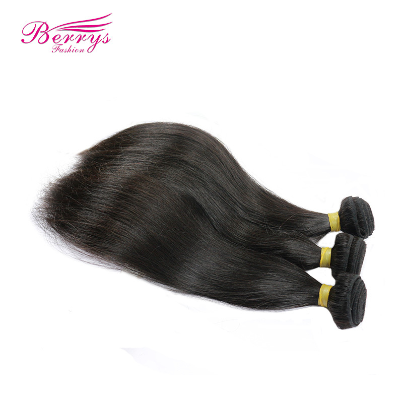 Berrys Fashion products Sliver Band Brazilian Virgin Hair Straight weave Soft Hair Extension 3PCS Unprocessed straight hair extensions