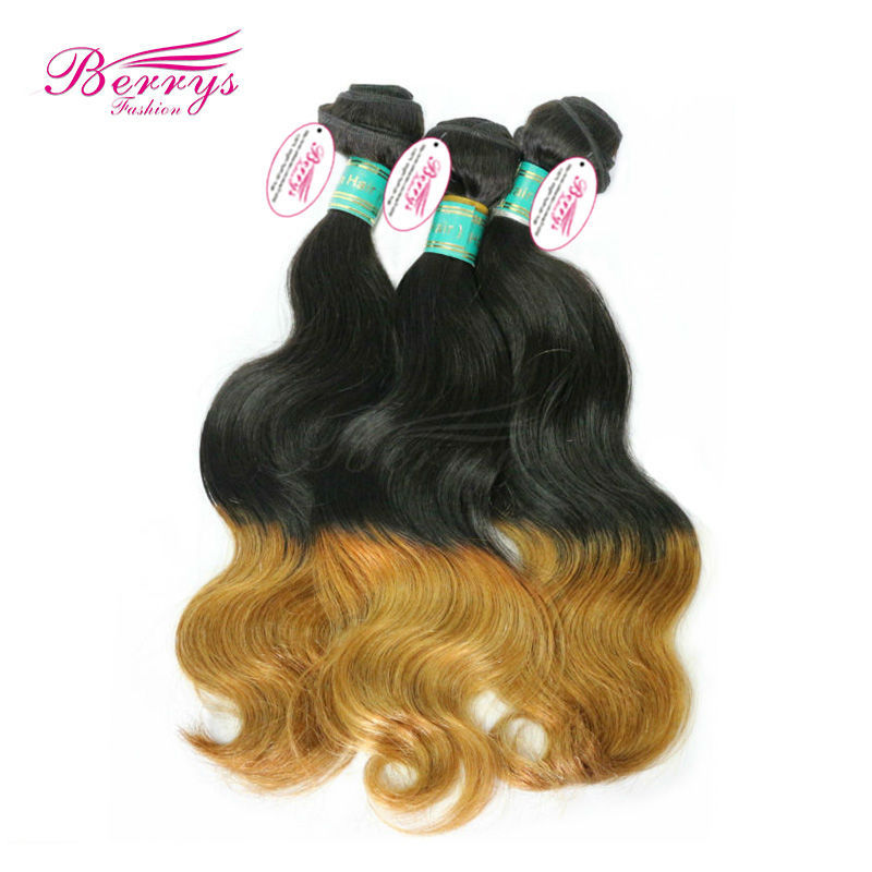 New Hair Brazilian Body Wave Ombre Hair Two Tone 1b &27 Hair 100% Virgin Human Hair