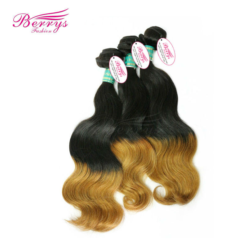 New Hair Brazilian Body Wave Ombre Hair Two Tone 1b &27 Hair 100% Virgin Human Hair