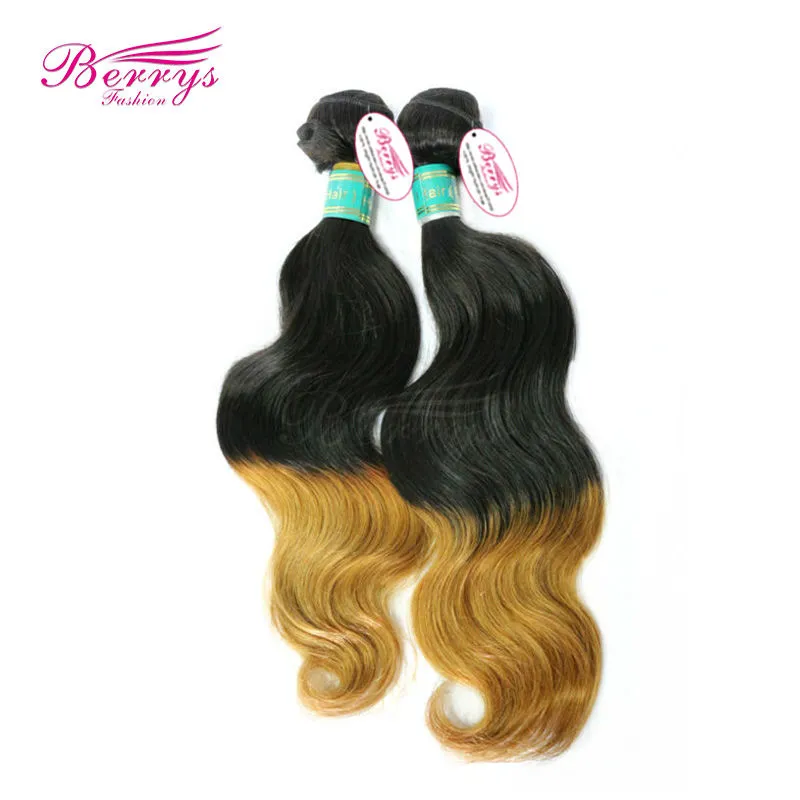 New Hair Brazilian Body Wave Ombre Hair Two Tone 1b &amp;27 Hair 100% Virgin Human Hair