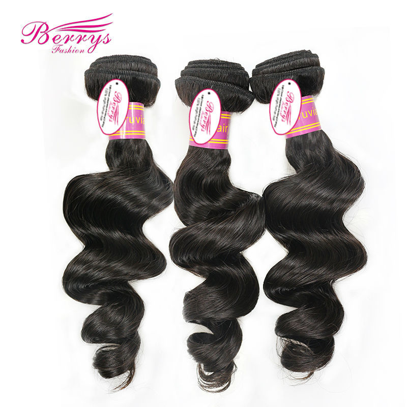 Peruvian Loose Wave 3 Bundles Human Hair with Lace Closure 4x4 Unprocessed Virgin Hair