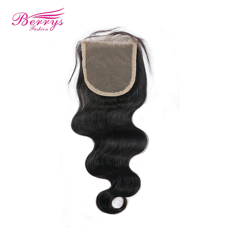 Berrysfashion Virgin Hair Body Wave Top Transparent Lace Closure