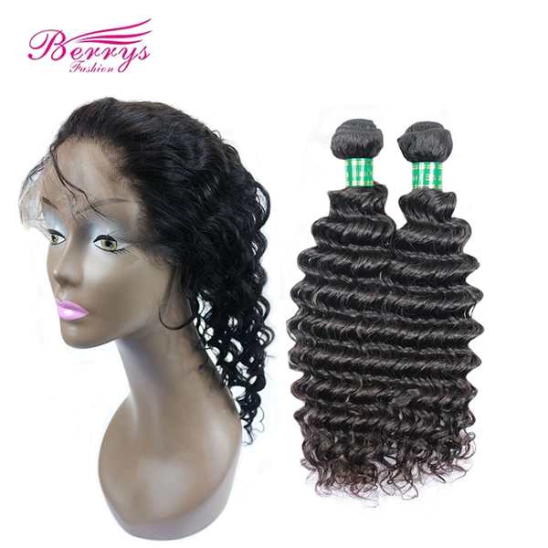 Brazilian Deep Wave Hair 2 Bundles + 22*4 360 Frontal Virgin Human Hair 2pcs with 1pc 360 Frontal Unprocessed Berrys 100% Virgin Human Hair Products