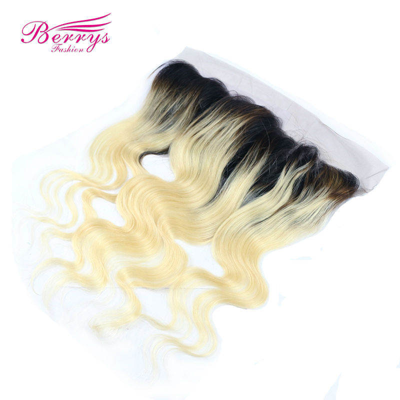 Brazilian1 b &amp; 613 Blonde Body Wave Hair + Lace Frontal 13*4 Virgin Hair 3pcs with 1pc Top Lace Frontal 100% Human Hair