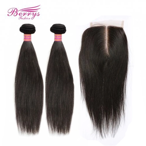 Straight Human Hair 2 Bundles + 4* 4 Closure Unprocessed Berrys Hair 100% Unprocessed Hair Products red bend