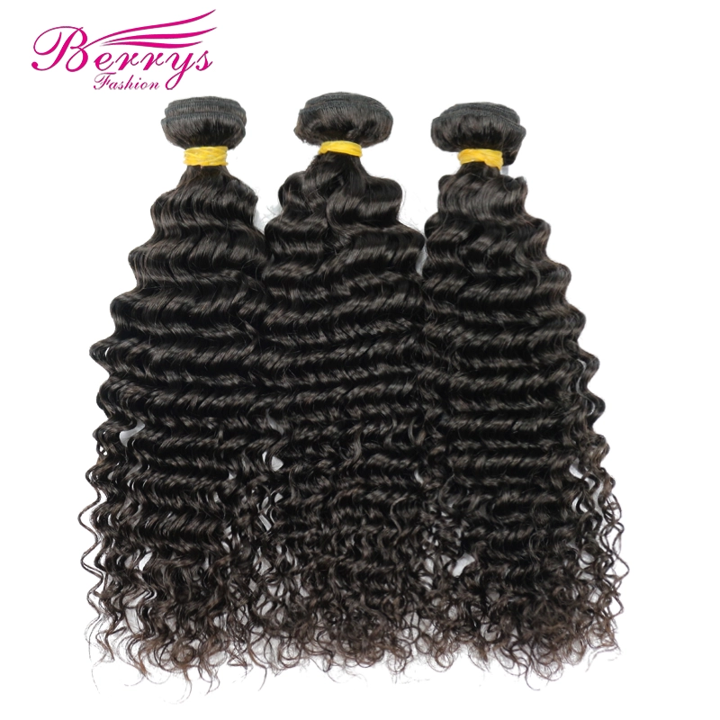 Good Quality Sliver Band 100% Human Hair Deep Wave 3 Bundles Unprocessed Berrysfashion Hair