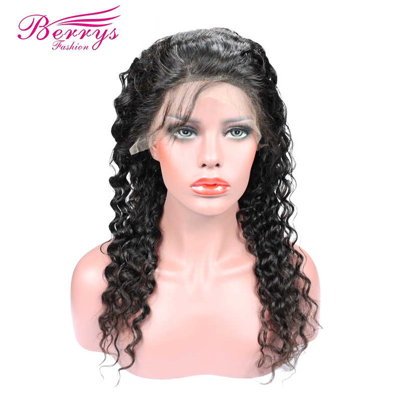 1B Color Full Lace Wig Deep Wave 100% Virgin Human Hair,can be Dyed, Bleached