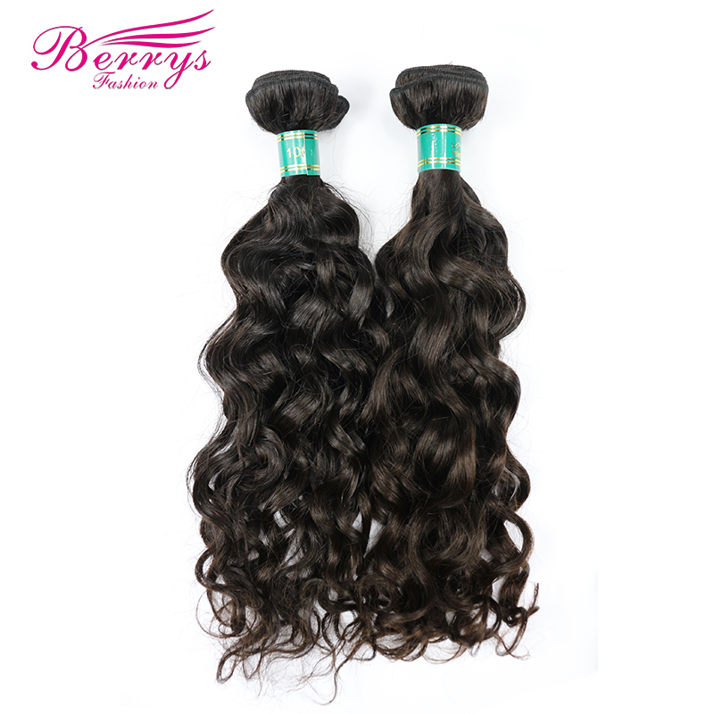 Brazilian Water Wave Hair 2 Bundles +4*4 Closure Unprocessed Berrys 100% Virgin Human Hair Products No Tangle No Shedding No Bad Smells