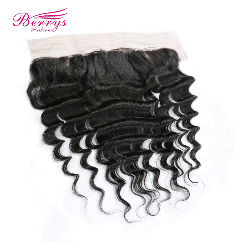 HD Lace Frontal 13x4" Brazilian Loose Wave Human Hair Closure Free Part with Natural Hairline Virgin Hair Extensions Berrys Fashion