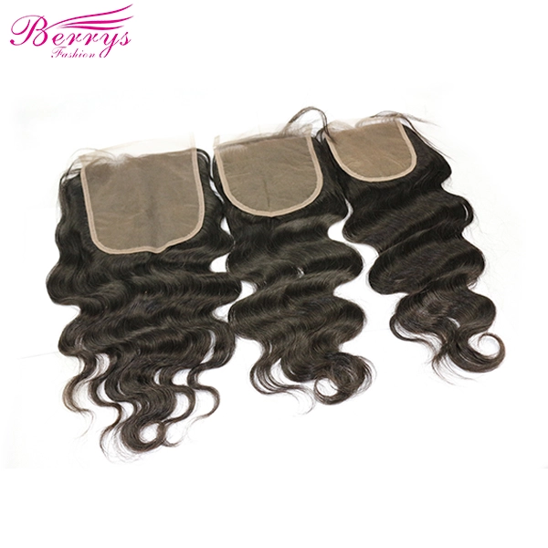 New Arrival Lace closure 6* 6 Brazilian Body Wave 100% Human hair 10-20 Natural Hairline Berrys Fashion