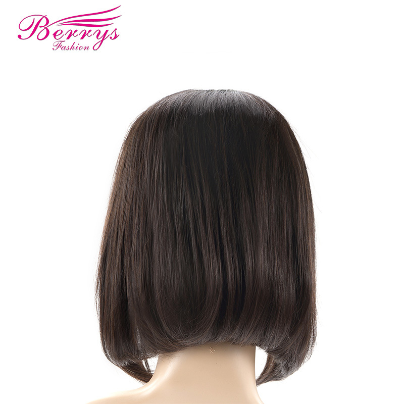 1b color Bob Straight Full Lace 100% Human Hair Wigs With Natural Baby Hair can be Dyed and Bleached