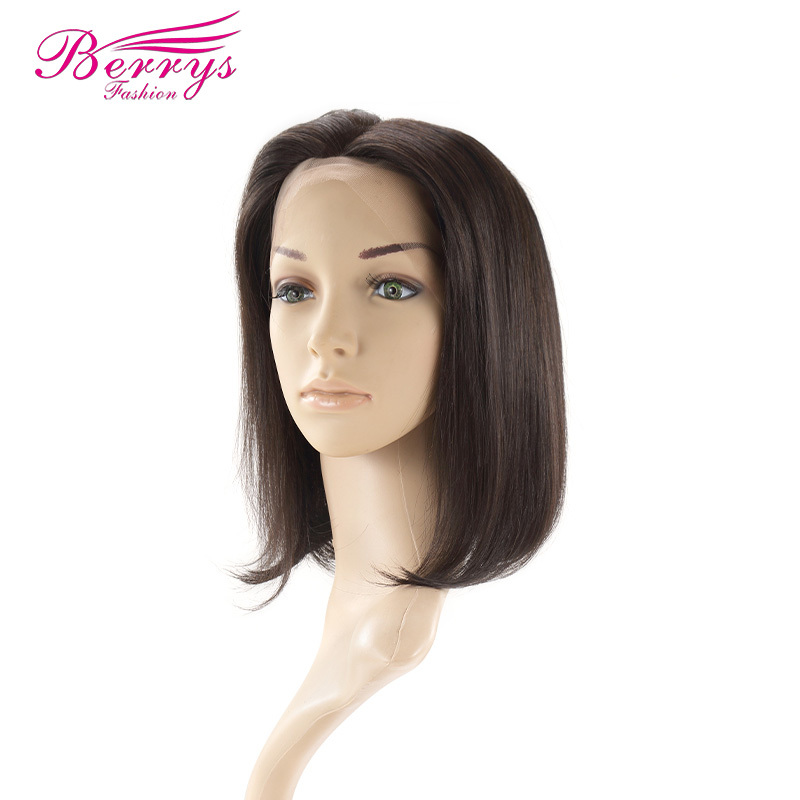 1b color Bob Straight Full Lace 100% Human Hair Wigs With Natural Baby Hair can be Dyed and Bleached