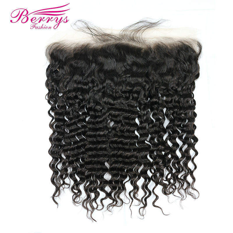 Transparent Frontal 13*4 100% Virgin Hair Deep Wave Top Lace Frontal Berrys Fashion Hair